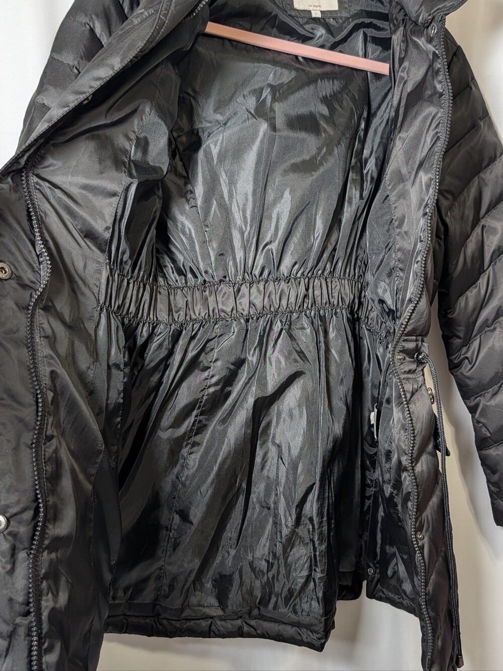 Laundry by Shelli Segal Black Quilted Down Puffer Coat Jacket Size L - Picture 7 of 8